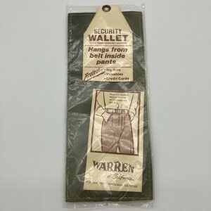 Vtg NOS Warren of California Security Wallet Genuine Leather Travel Hidden Money
